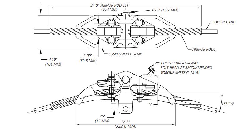 Single Mechanical Suspension for OPGW Specifications: